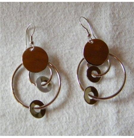 BOUCLES D'OREILLES CLASSE CERCLE DOUBLE ANNEAU