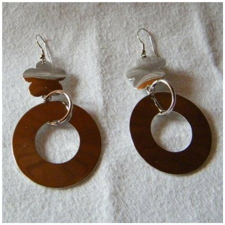 BOUCLES D'OREILLE CLASSE FLEUR DISQUE