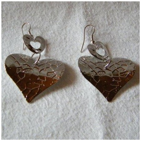 BOUCLES D'OREILLES CLASSE DOUBLE COEUR