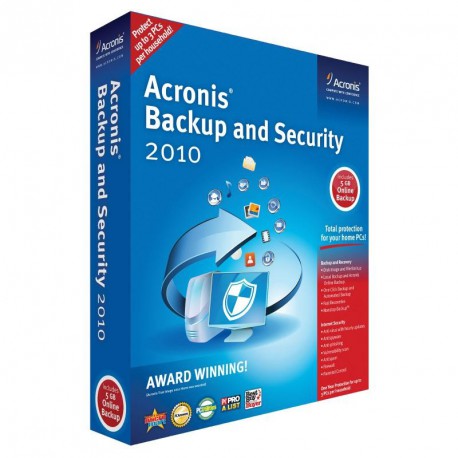 Acronis Backup et Security 2010 - Licence 1 an 3 postes (français