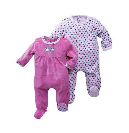 Pyjamas velours bébé fille (lot de 2)