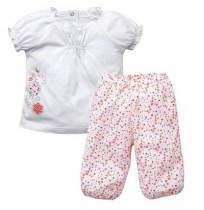 Ensemble T-shirt et pantalon boule bébé fille