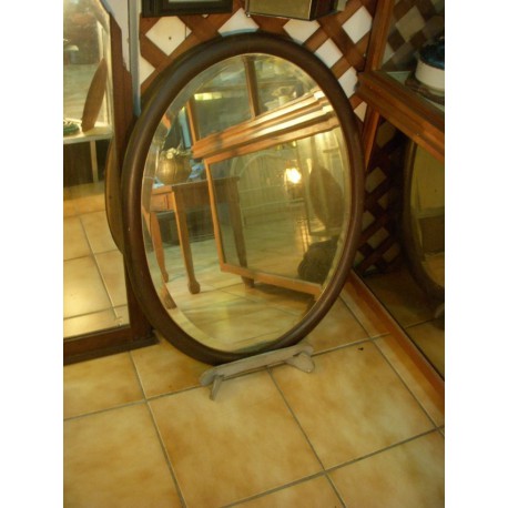 MIRROIR ANCIEN OVALE 83X62 BORD BISOTER