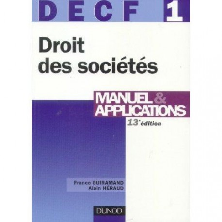 DECF 1 Droit des sociétés, des autres groupements et des entrepr