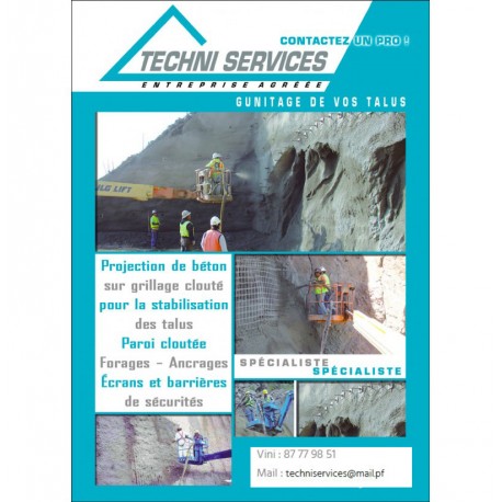 TECHNI SERVICES : PROJECTION DE BETON ET GUNITAGE DE VOS TALUS